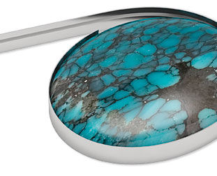 Bezel strip wrapped around a cabochon
